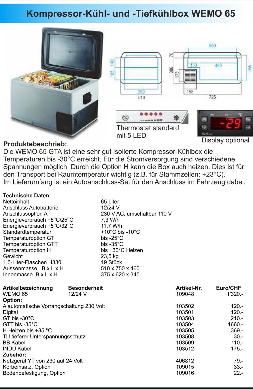 Frigoriferi & Refrigeratori: wemo 65 Liter kompressor Tief-Kühlbox – Usato da Aesch BL venduto da SPORT-RC-Model2020 7