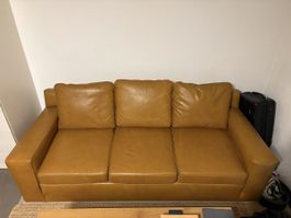 3 seat vintage leather sofa