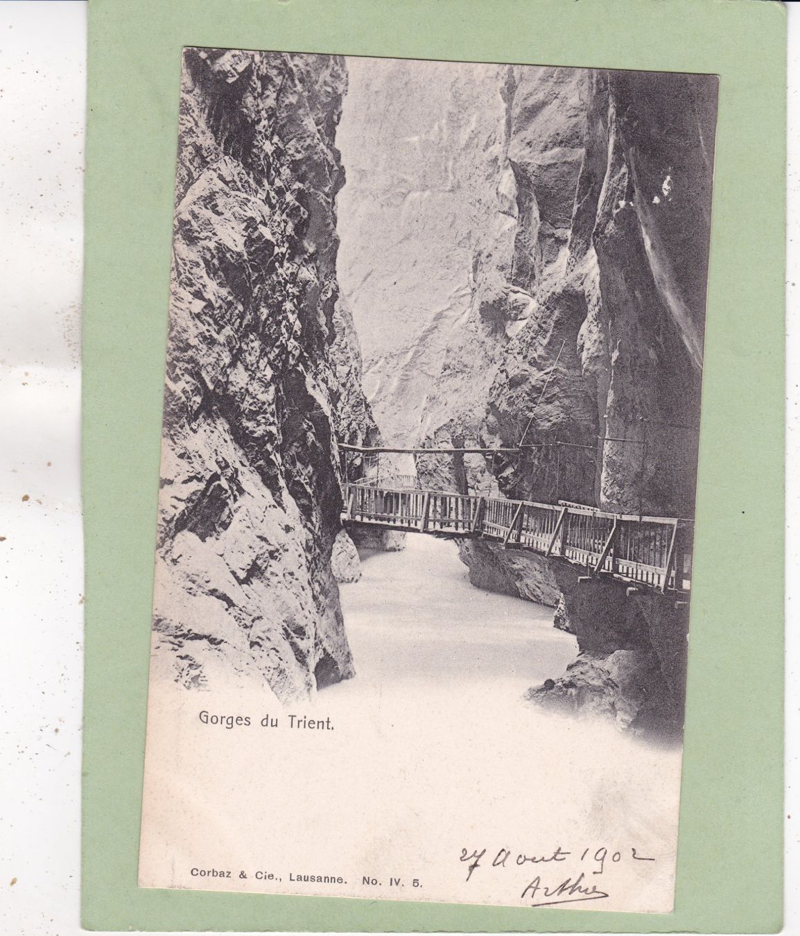 Ansichtskarten: Gorges du Trient 1902 – Gebraucht aus Herisau von Lisegrat2008
