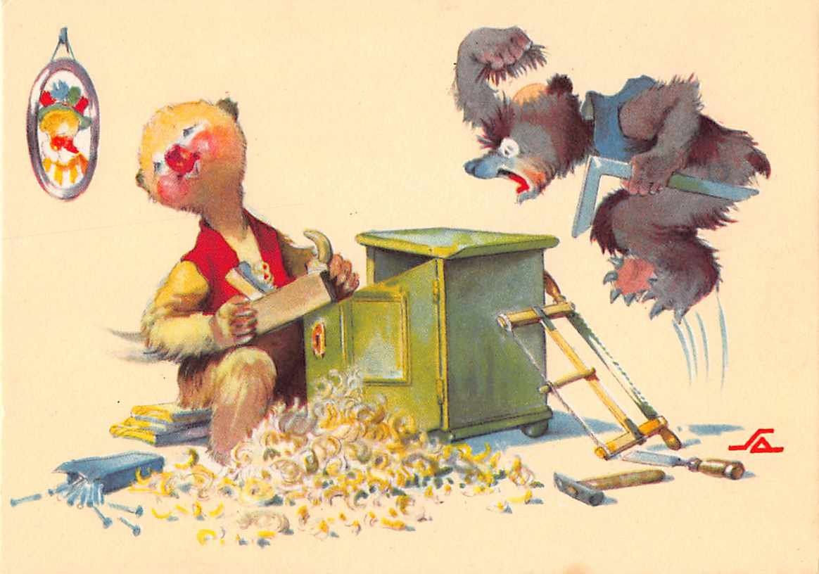 Fumetti: TOP AnsichtskarteN: 4x BÄREN - COMIC um 1950 – Usato da Winterthur venduto da SchatzchischtliWinti 4