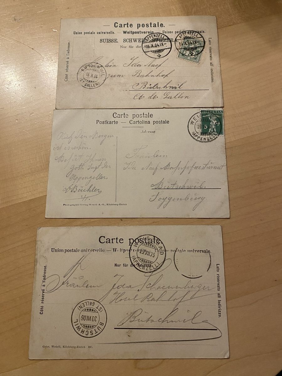 Cartoline postali: 3 Ak Weissbad Appenzell – Usato da Mosnang venduto da Goldwasser 2