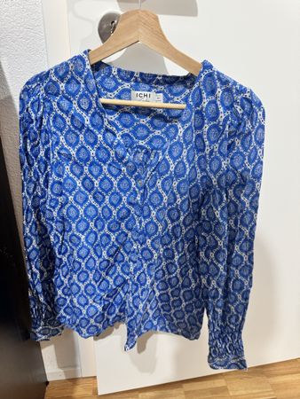 Chemisier Ichi Studios bleu motif taille 38 bon état