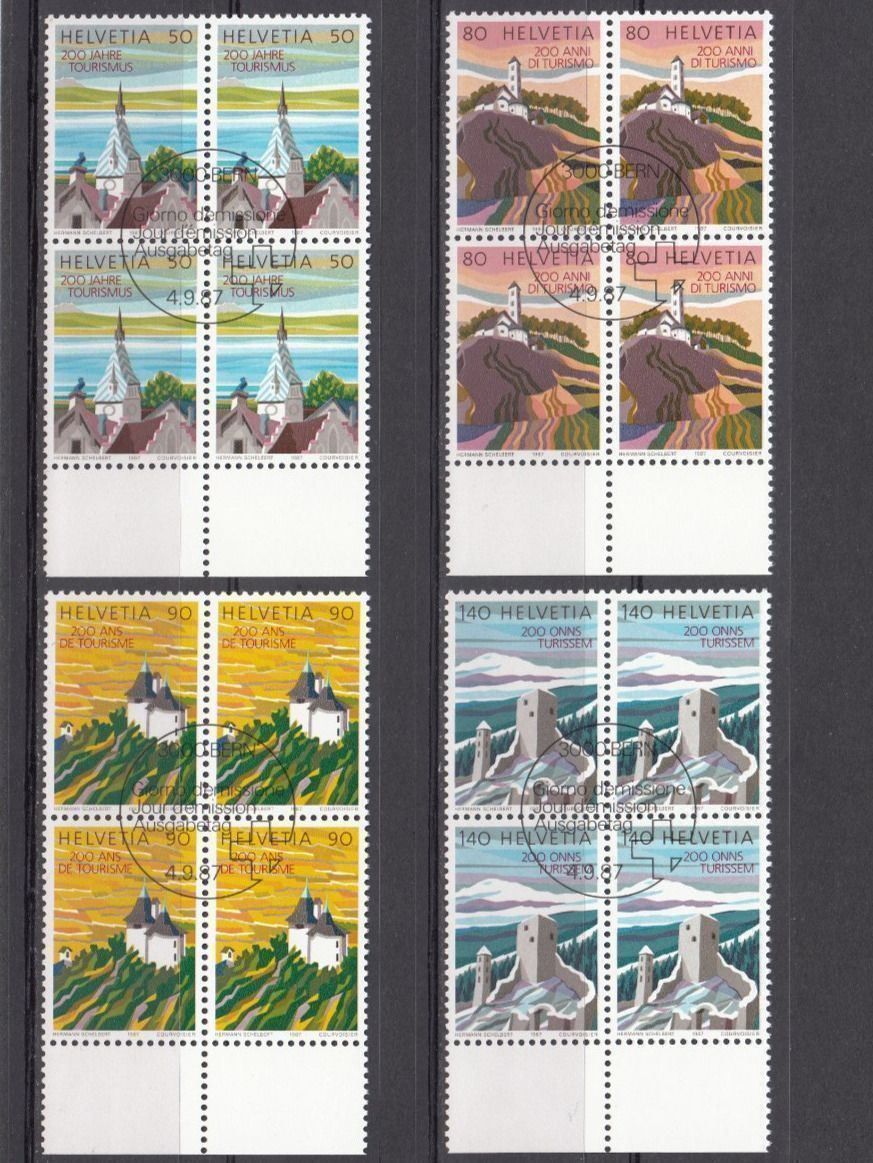 Alle Briefmarken: SBK 753 - 756 4er-Block mit ET – Gebraucht aus Bürglen TG von StampGraf