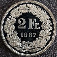2 Franken 1987 stgl. / aus Münzsatz