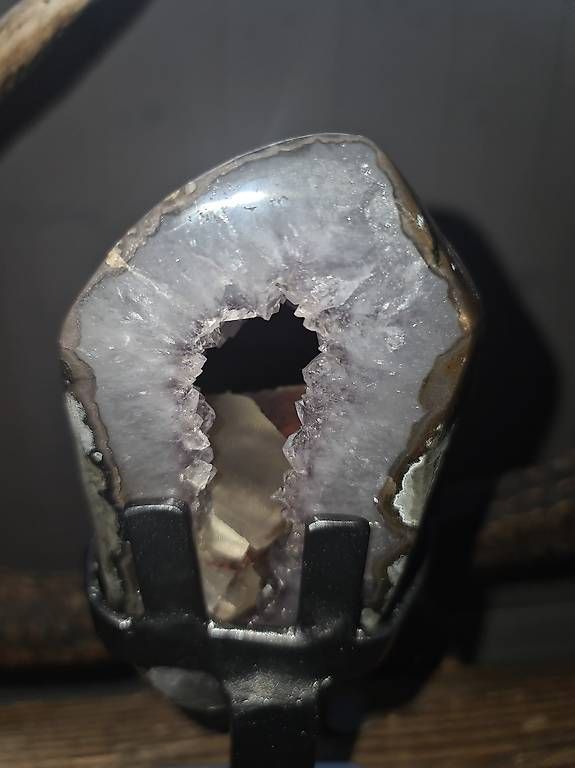 Minerali & Pietre curative: Amethyst Geode mit Calcit Kristall, Deko – Nuovo (secondo la descrizione) da Reute AR venduto da angelflower 3