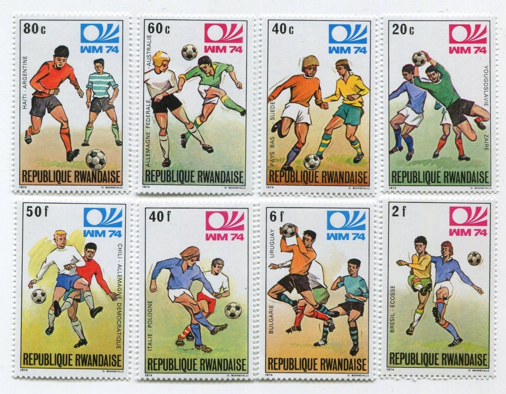 Tous les timbres: Briefmarken "Fussball". Ruanda – Neuf avec emballage d'origine à Basel par Butsch5