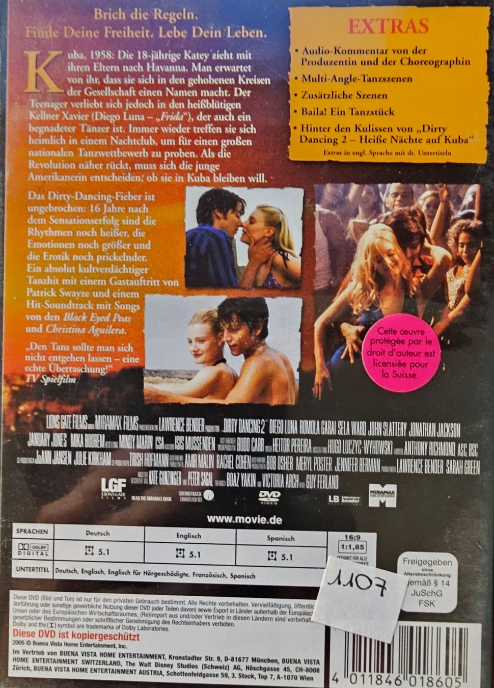 Tutti i DVDs: Dirty Dancing 2 - Heisse Nächte auf Kuba – Usato da Wahlen b. Laufen venduto da Cg10 1
