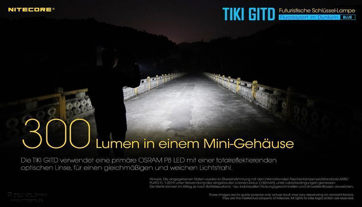 NiteCore Lampen: Nitecore TIKI GITD Blue-Glow in the dark – Neu und originalverpackt aus Grüningen von Prolumin 3