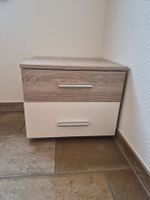 Nachtkästchen mit 2 Schubladen Holzoptik weiss neuwertig