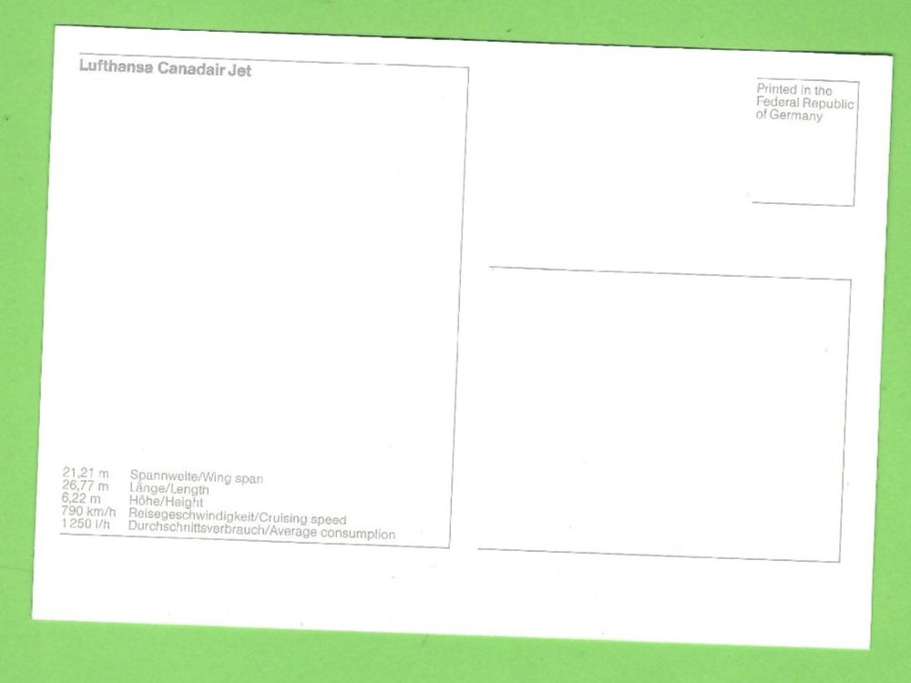 Cartoline postali: Lufthansa  Canadair Jet Flugzeug – Usato da Zürich venduto da t24_de 1