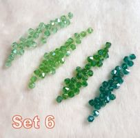 %SALE% =>100Stk. Glas-Perlen 4mm grün-Töne  SET 6