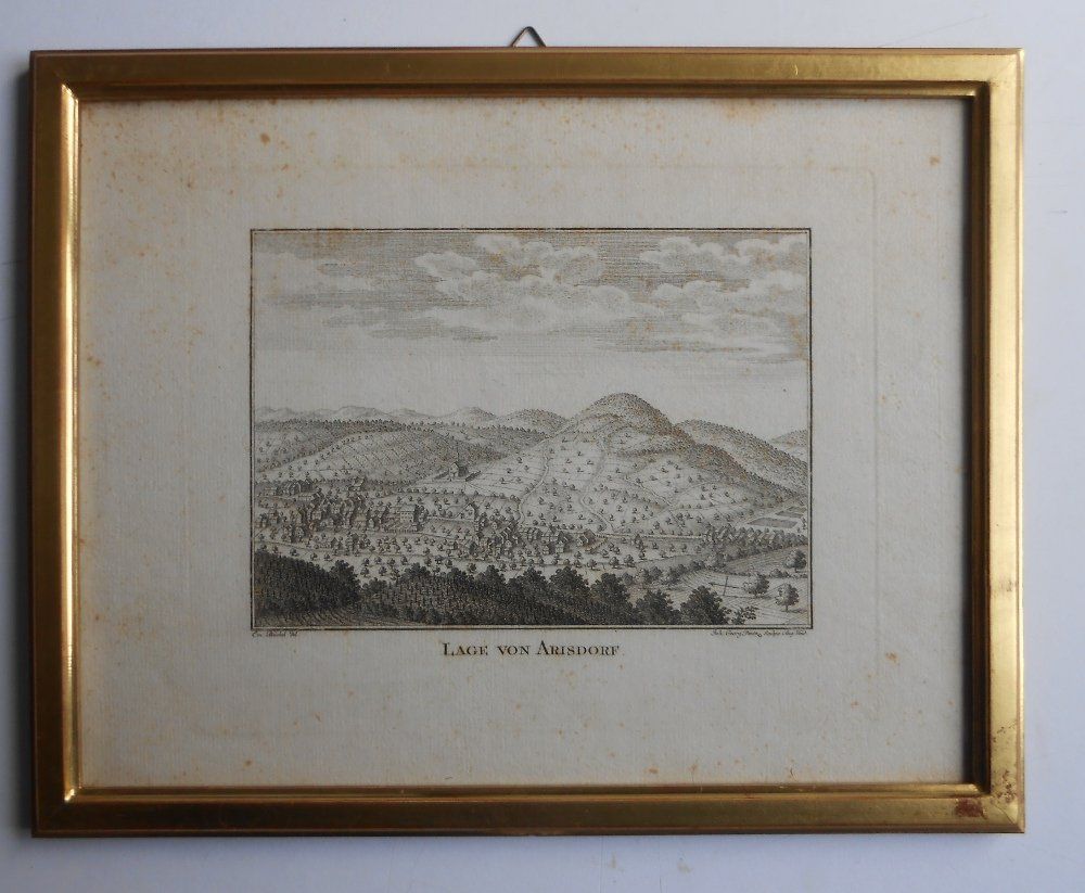 Stiche: Arisdorf.Kupferstich von ca 1750. – Gebraucht aus Basel von Domba