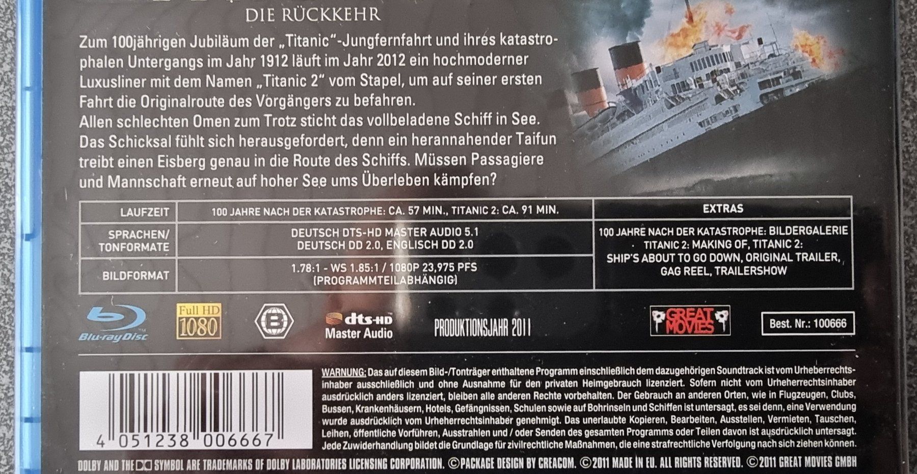 Tutti i DVDs: Blu-ray Titanic 100 Jahre nach der Katastrophe – Usato da Oetwil am See venduto da fineli2 1