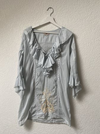 NOA NOA Kleid / Tunika/ Bluse mit Rüschen, Gr. L, zart mint
