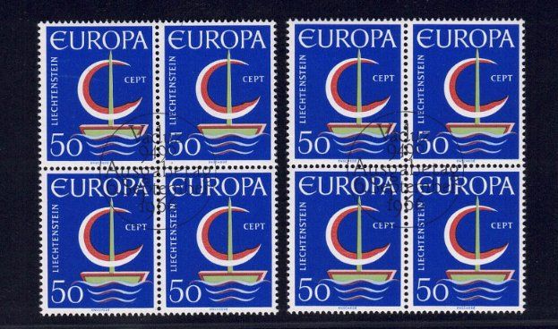 Tous les timbres: Liechtenstein 4er Blocks Europa CEPT 50 – Neuf (Voir description) à Pfäffikon ZH par Romulus 1