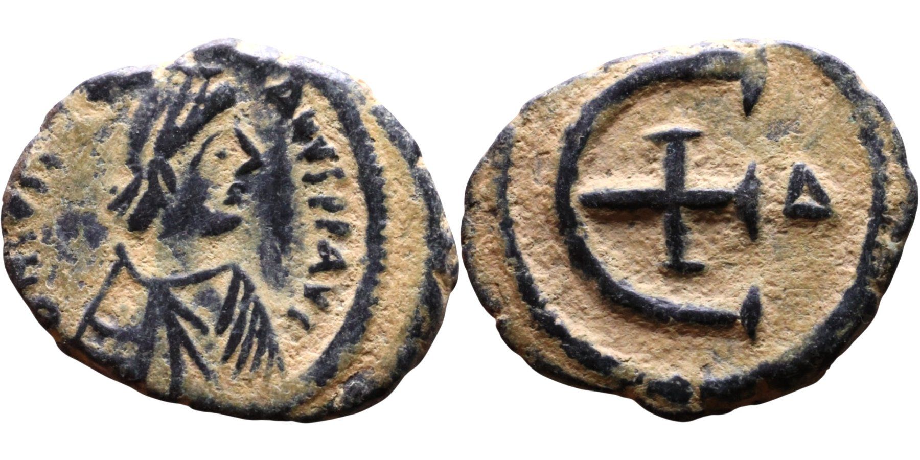 Tutti le monete: JUSTINIAN I bronze Pentanummium (527-565) – Usato da La Sarraz venduto da classicworldcoins