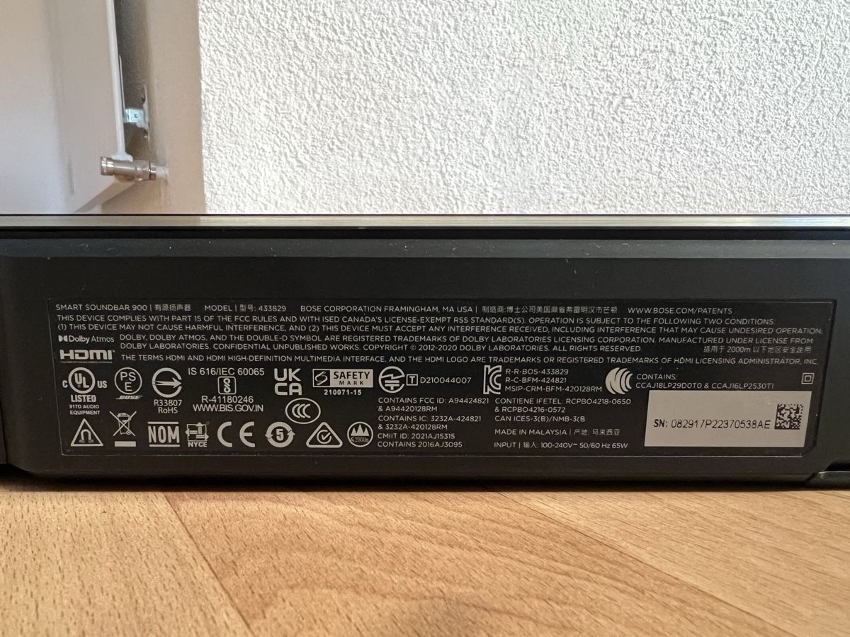 Bose Lautsprecher: Bose smart soundbar 900 – Gebraucht aus Corcelles NE von Yabo 1