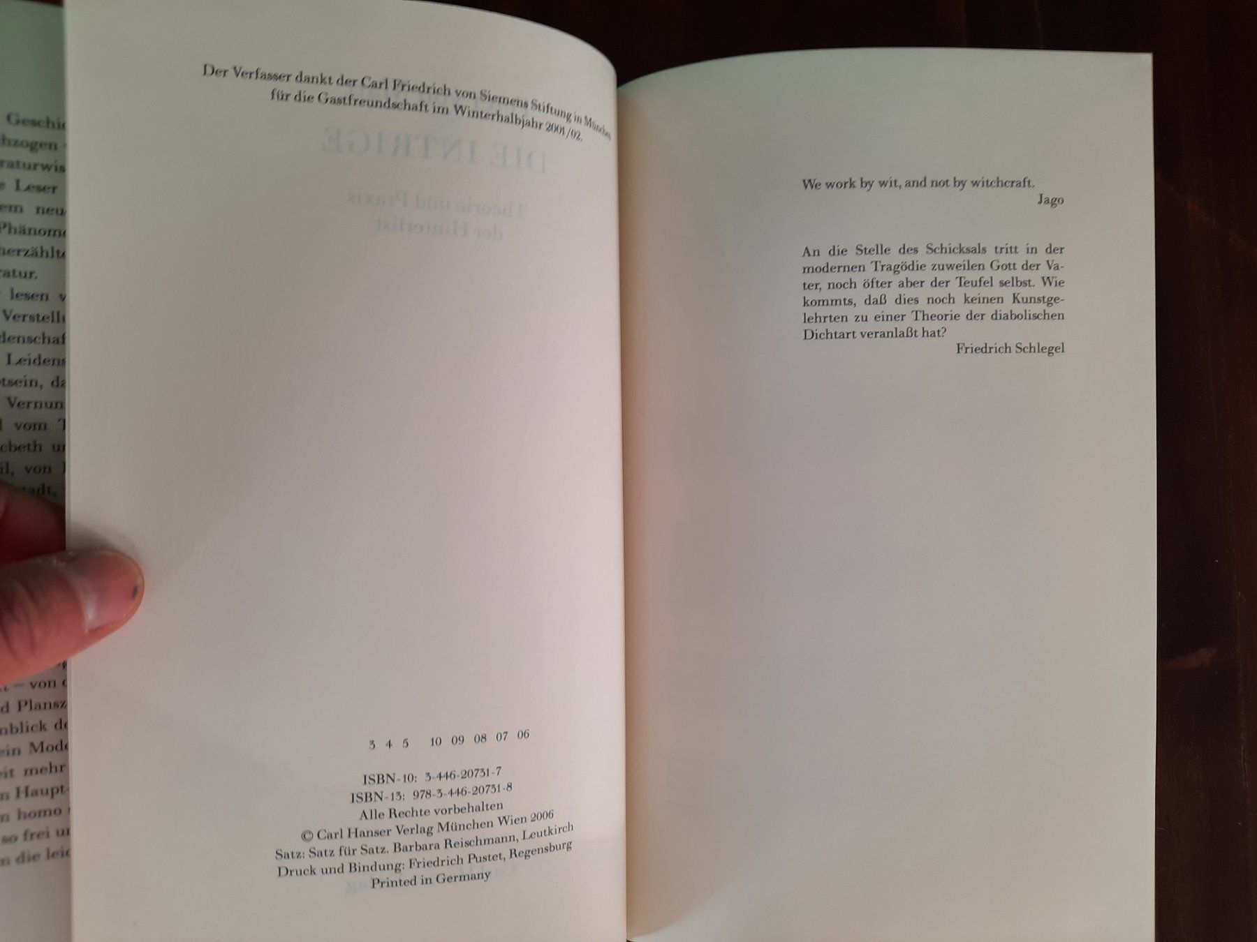 Libri: Peter von Matt; Die Intrige – Usato da Niederteufen venduto da Buecherwurm_70 1
