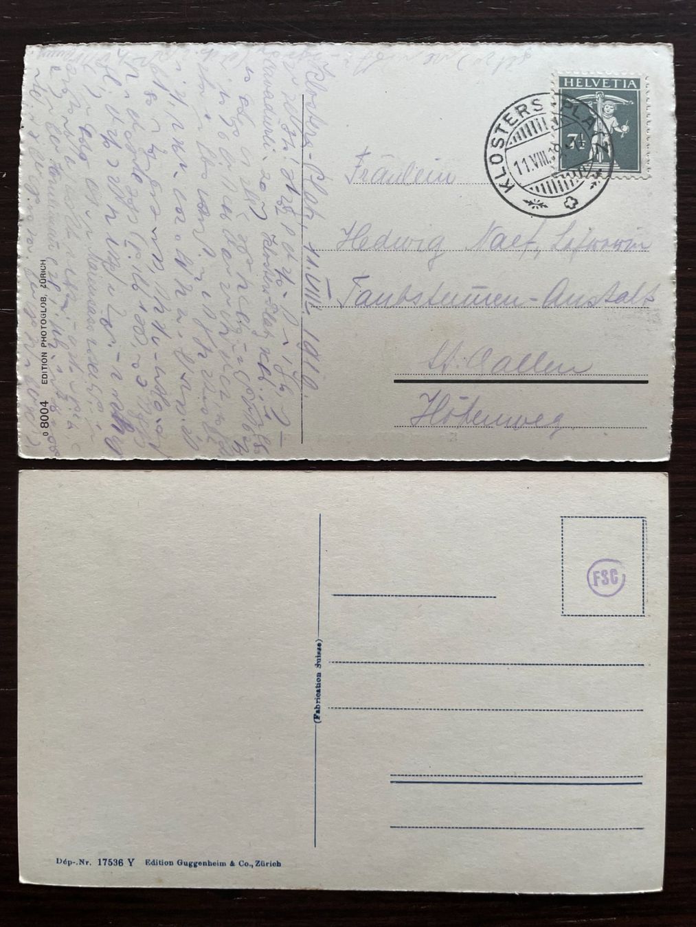 Cartoline postali: KLOSTERS 10 AK mit Silvrettagletscher / Silvrettagruppe – Usato da Wald ZH venduto da TLILEF 6