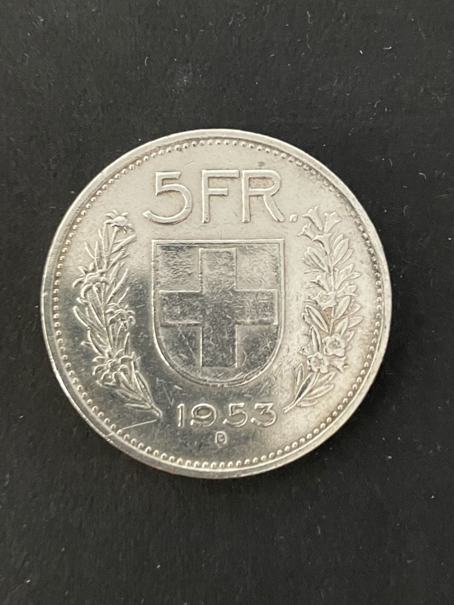 Alle Münzen: 5.- Silber CH Jahr 1953 – Gebraucht aus Meierskappel von Hala03