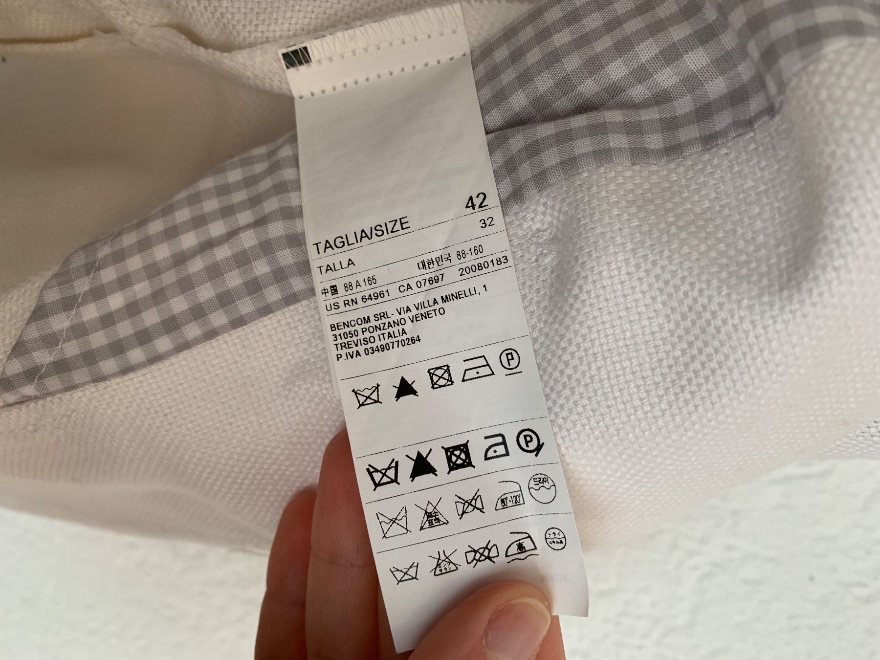 Benetton Giacche: 100% Leinen Benetton Blazer weiss Gr. S / M – Usato da Fislisbach venduto da KolibriSecondhand 7