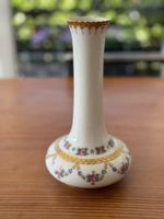 Vase Porzellan H. Heiniger Hutschenreuther floral goldrand