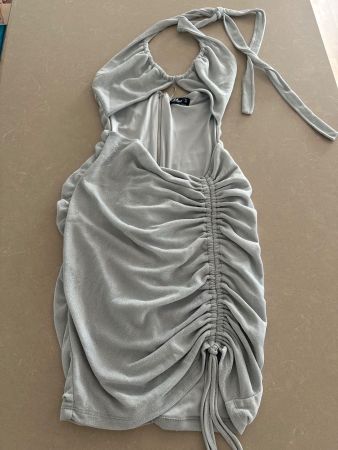 ✨ Silbernes Glitzer Minikleid mit Raffung | Missive | XS