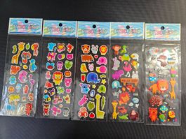 5 Bogen Sticker Aufkleber Etiketten süsse Tiere Basteln
