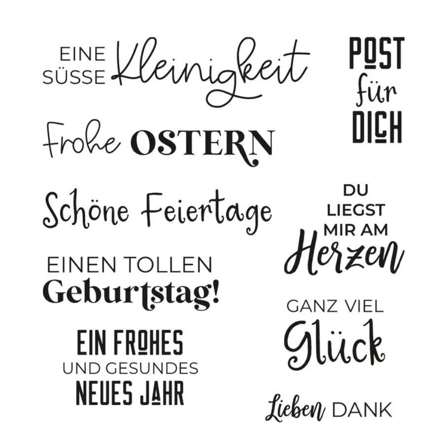 Timbri: Silikonstempel Diverse Grüsse – Nuovo e nell'imballaggio originale da Kaltbrunn venduto da schere-stein-papier