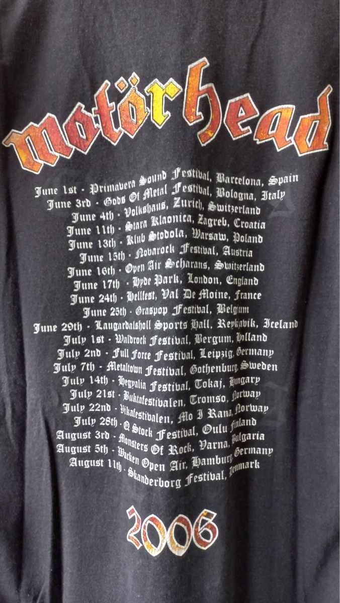 T-shirt: Mötorhead  Tour Shirt 2006 – Usato da Kaiseraugst venduto da RJ03 2