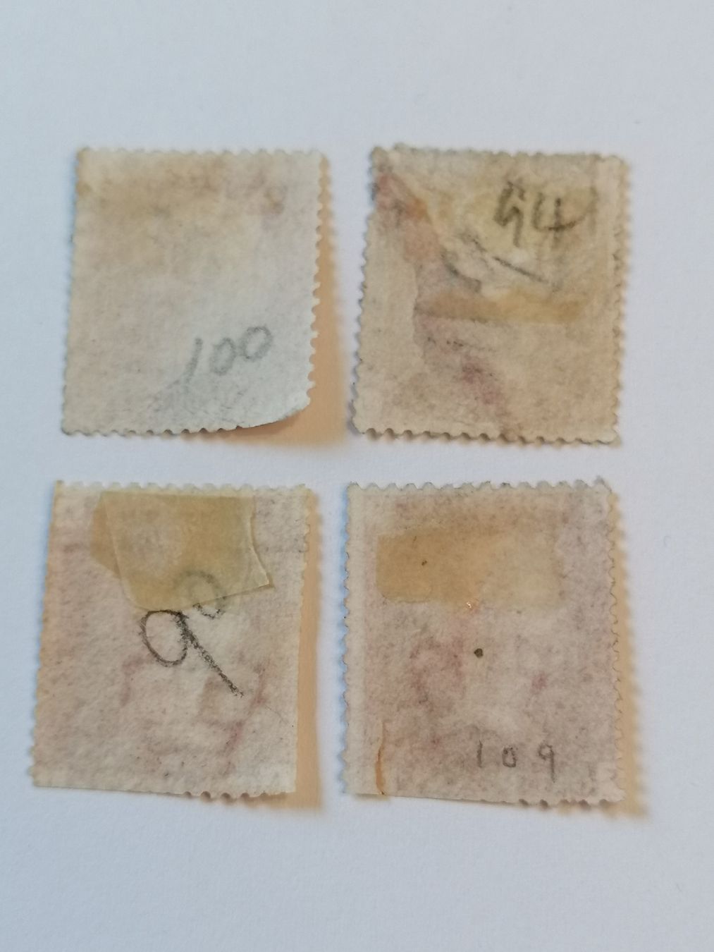 Alle Briefmarken: 4mal One Penny red 1856-81  – Gebraucht aus Happerswil von tschergi 1
