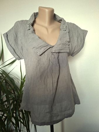 Blouse  SANDWICH – Effet Froissé & Col Cascades – Taille 38