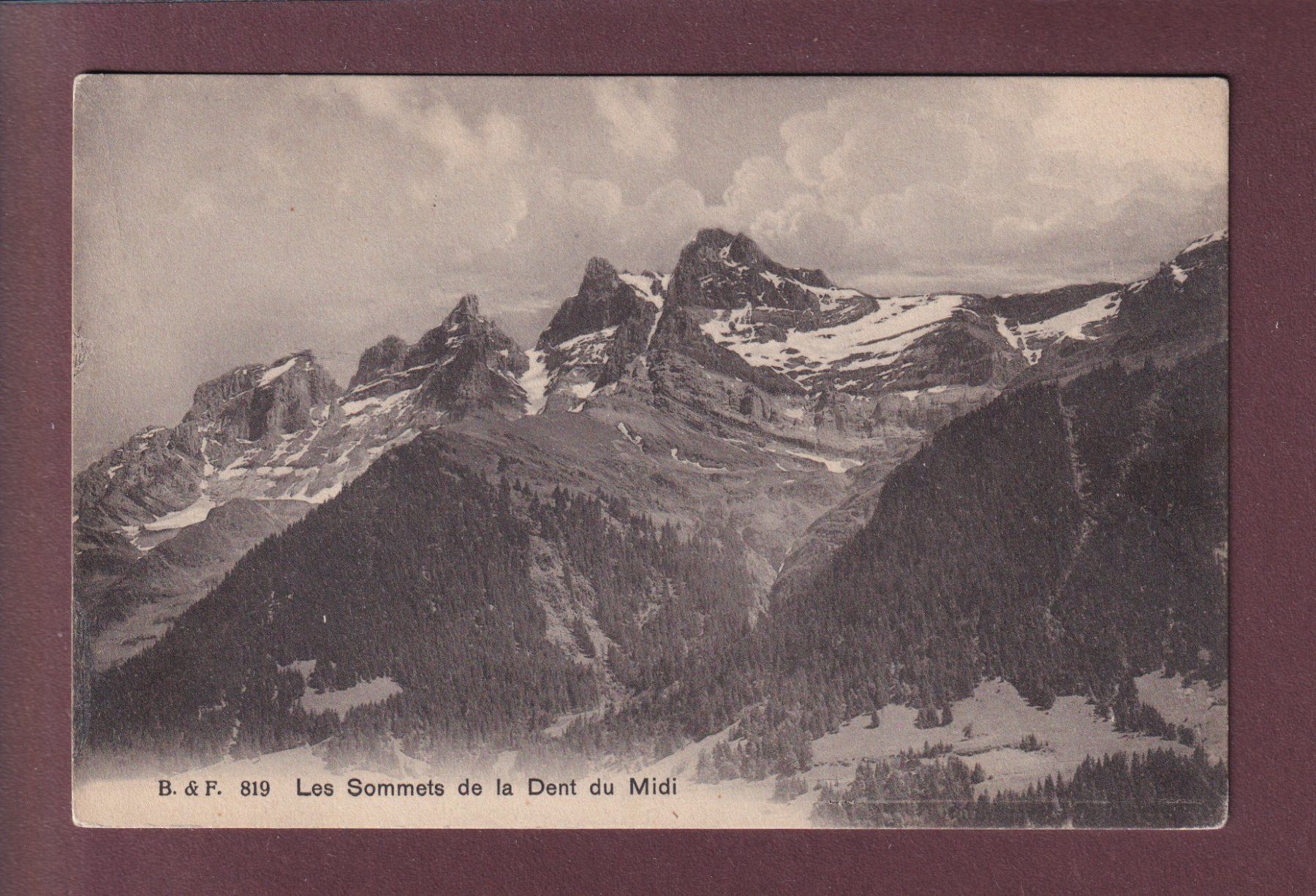 Cartoline postali: DENTS DU MIDI - Les sommets – Usato da Pully venduto da nicecards