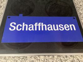 Originales SBB/CFF/FFS-Metallschild, Singen / Schaffhausen