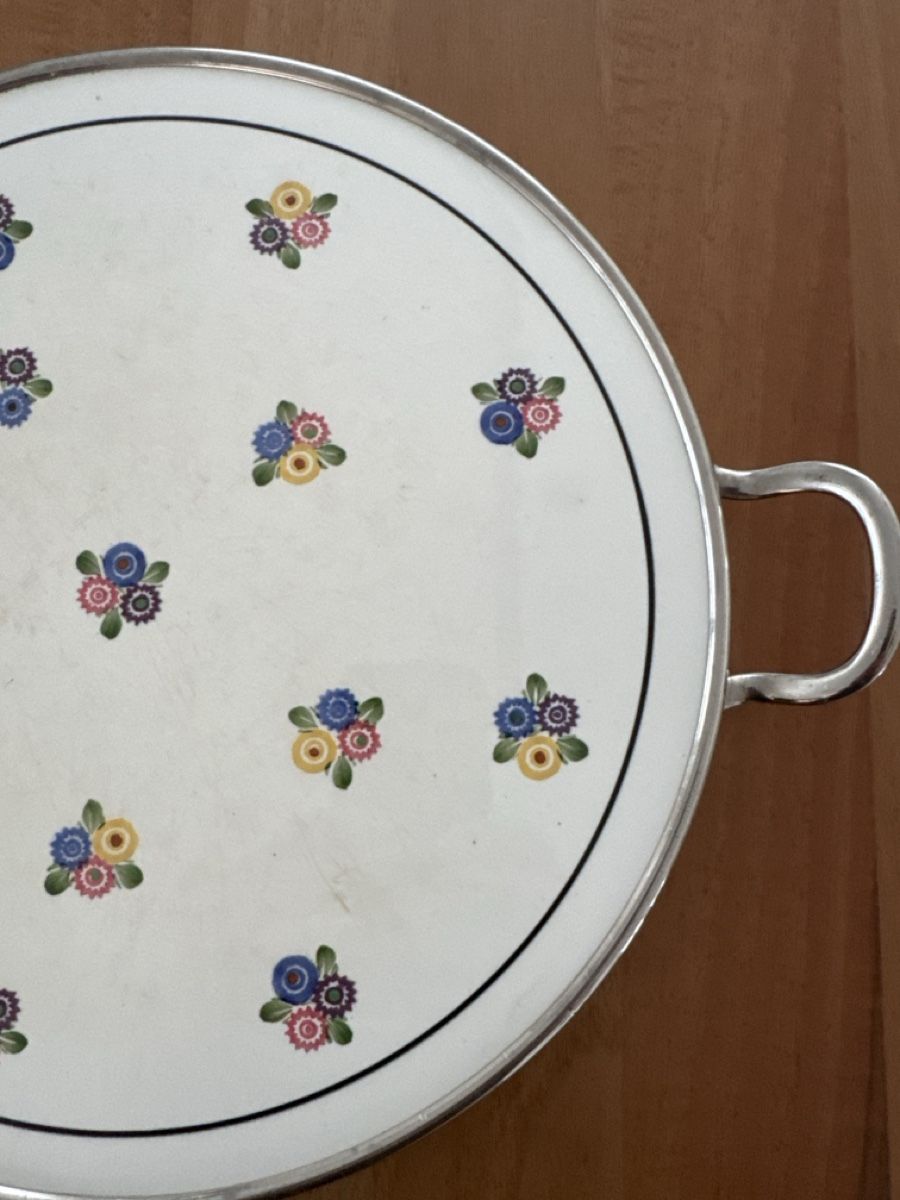 Plateaux: Vintage Serviertablett mit Blumenmuster – D'occasion à Zürich par Smarties13 2
