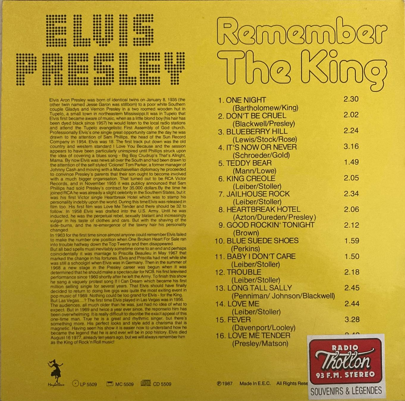 Dischi in vinile: ELVIS PRESLEY - REMEMBER THE KING – Usato da Poliez-Pittet venduto da Newtown-Records 1