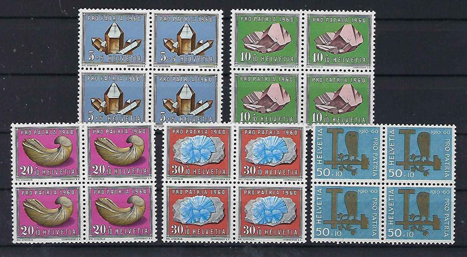 Alle Briefmarken: Pro Patria Viererblocks 1960 postfrisch     15651 – Gebraucht aus Lunden von Animus999