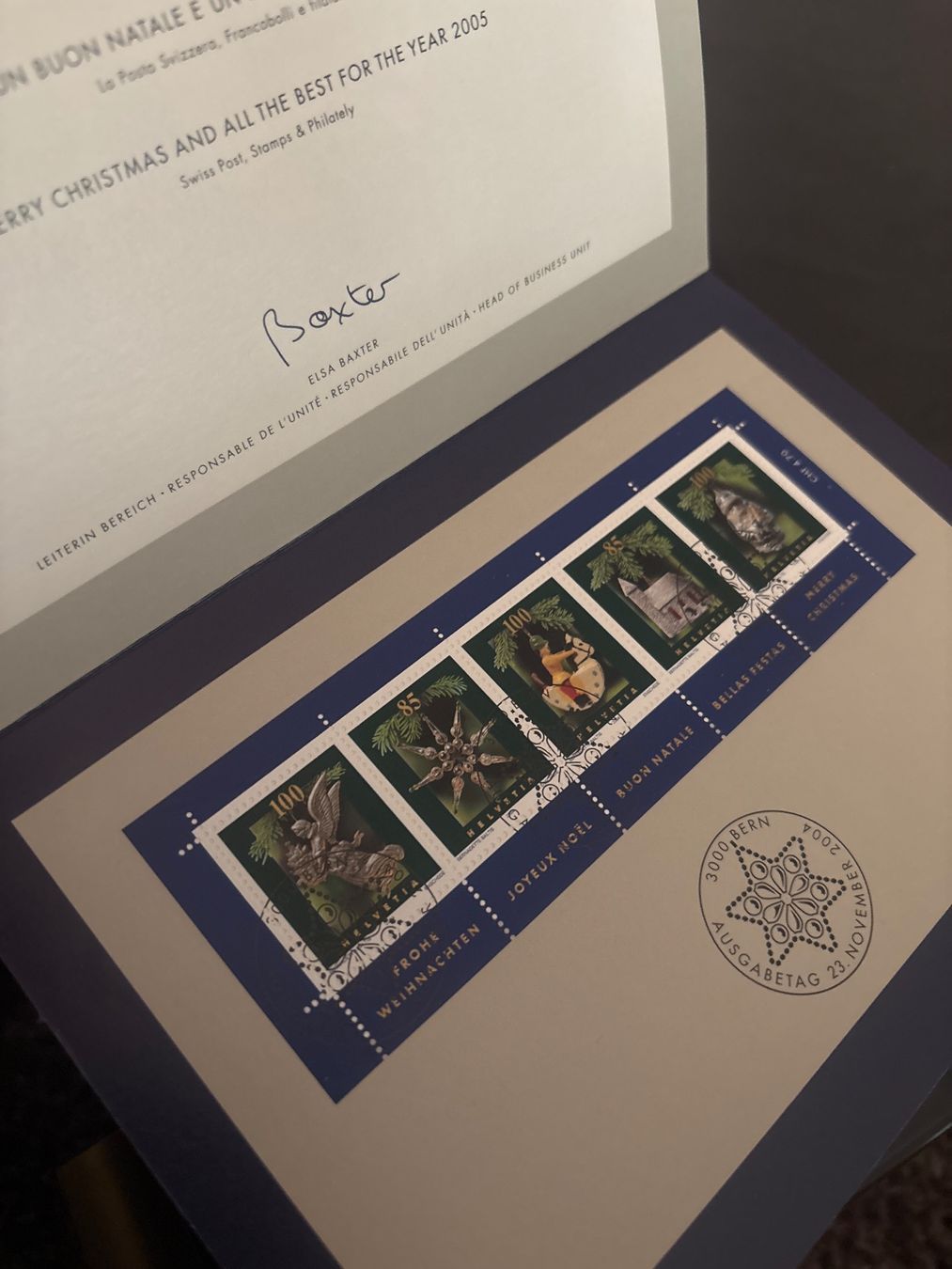 Tutti i francobolli: Weihnachtskarten-Set mit Briefmarken 2005 neu – Nuovo (secondo la descrizione) da Zürich venduto da engebrunau