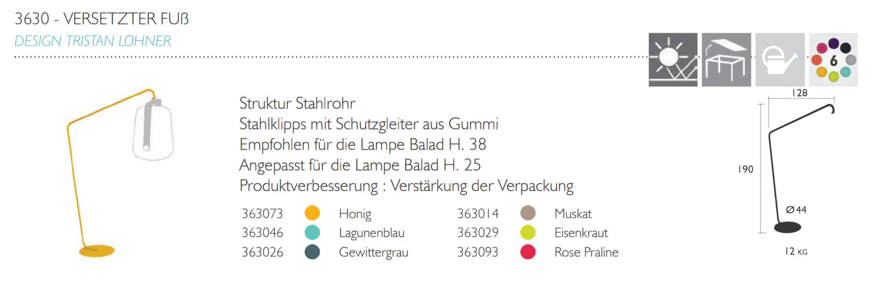 Fermob Lampade: Fermob Balad H38 LED Akkuleuchte mit Standfuss in Anthrazit – Nuovo (secondo la descrizione) da Schüpfen venduto da Swaghetti 6