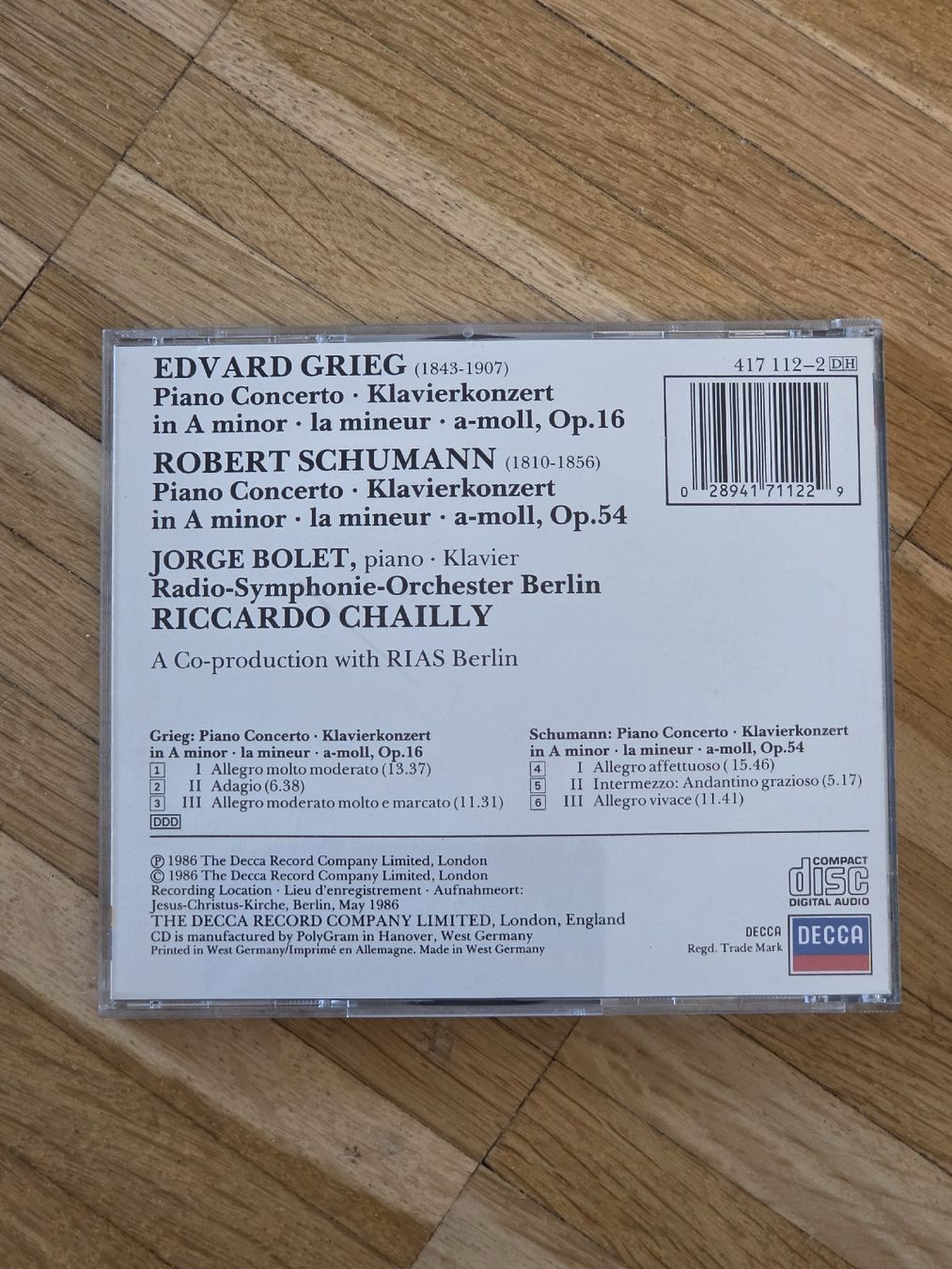 CD: CD: Grieg & Schumann - Klavierkonzerte – Usato da Aesch BL venduto da immon 1