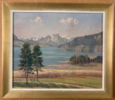 Gemälde Thunersee signiert Christian Siegenthaler (ID H325)