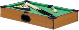 Tischbillard, Billardtisch in Holz-Optik, mit 2 Queues