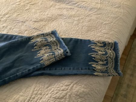 Damen Jeans RR Premium Denim Gr. 44 bestickt