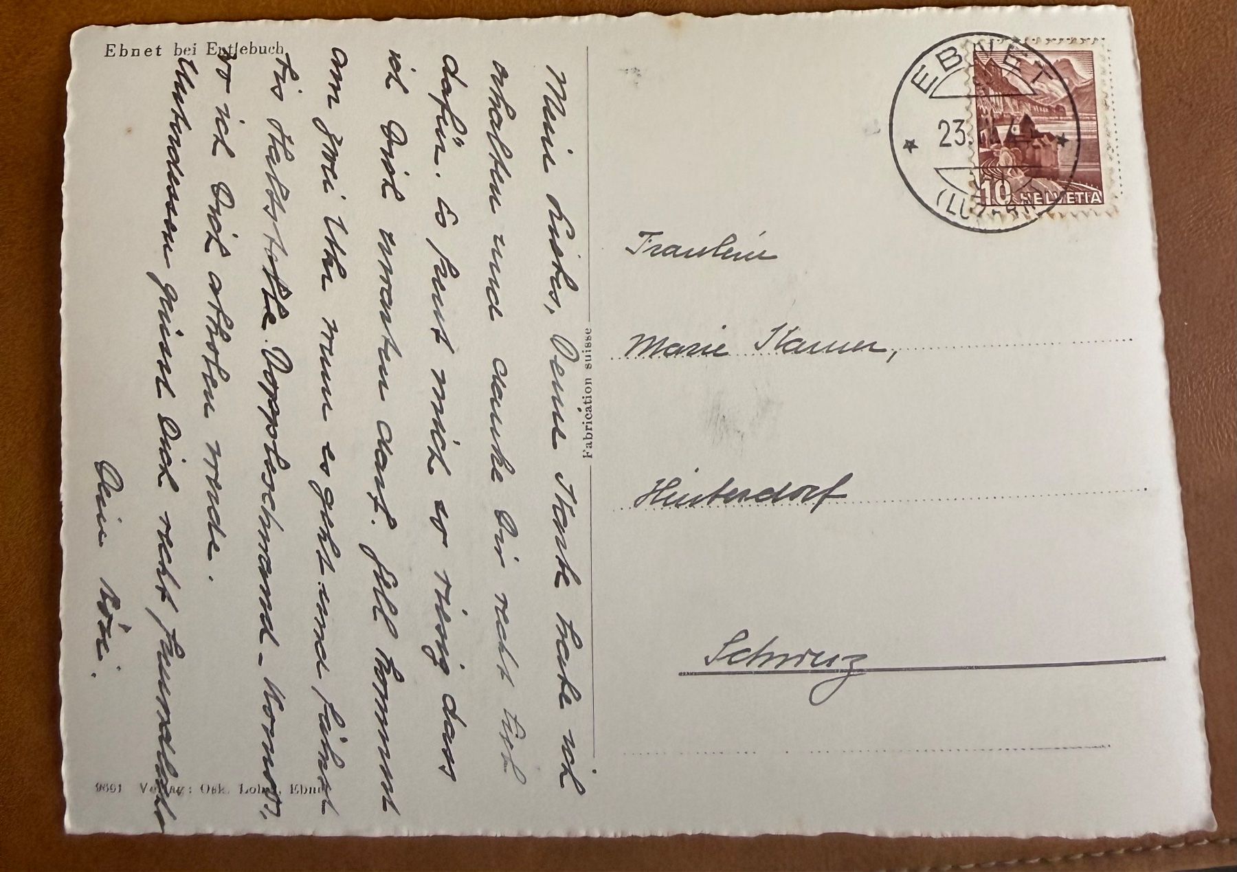 Cartoline postali: Ebnet - Entlebuch - Multivue - Animation 1946 – Usato da Lutry venduto da Ediego 3