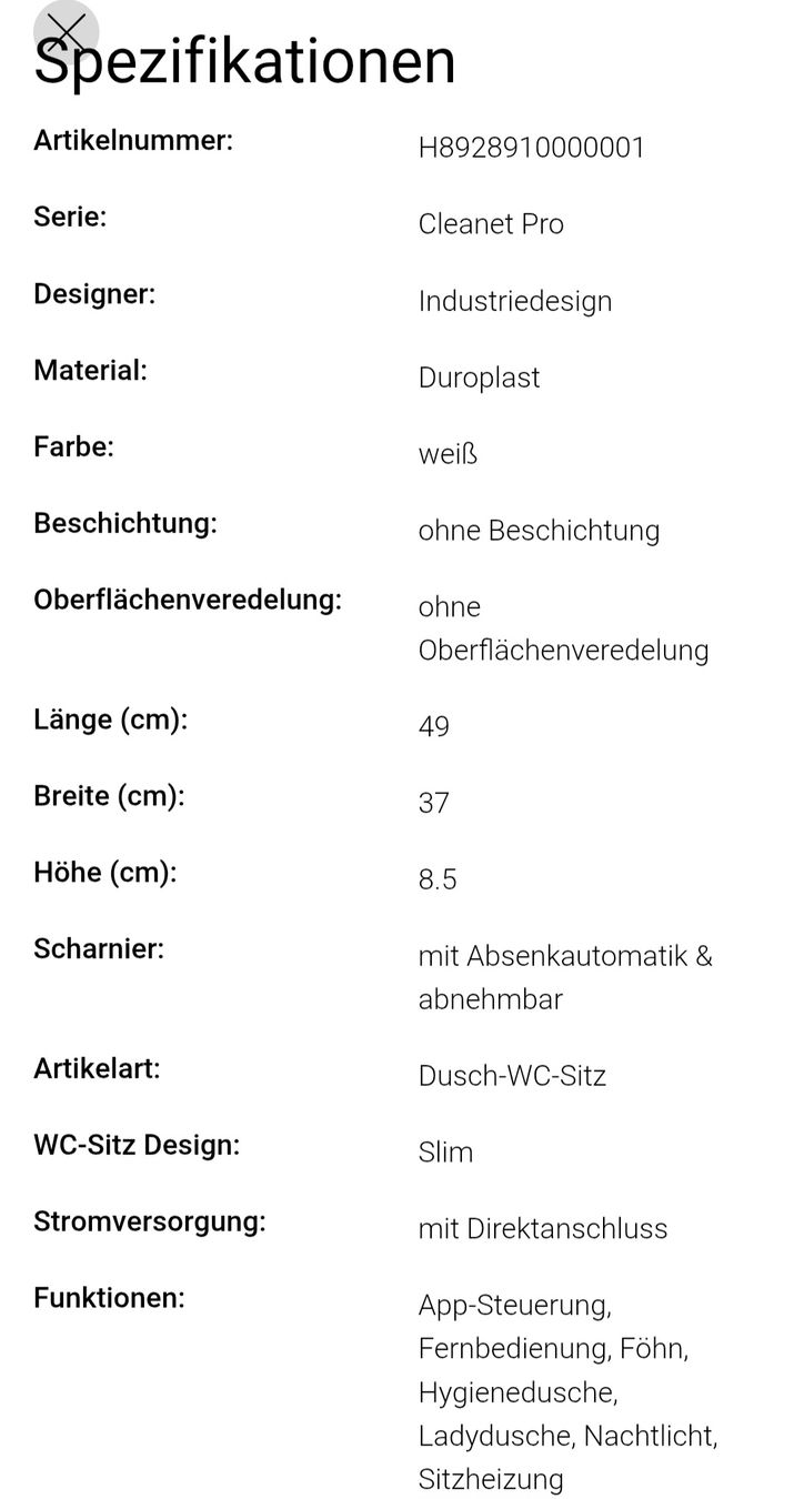 Laufen WC: Dusch WC Deckel – Nuovo e nell'imballaggio originale da Au ZH venduto da Bandit66 5
