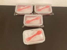Lunchbox, Frischhaltebox, 4 Stück, Silikon/ PP, je 15x10 cm