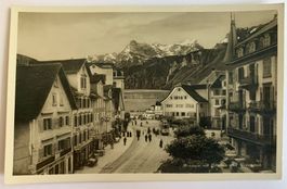 AK Brunnen mit Tram / Strassenbahn