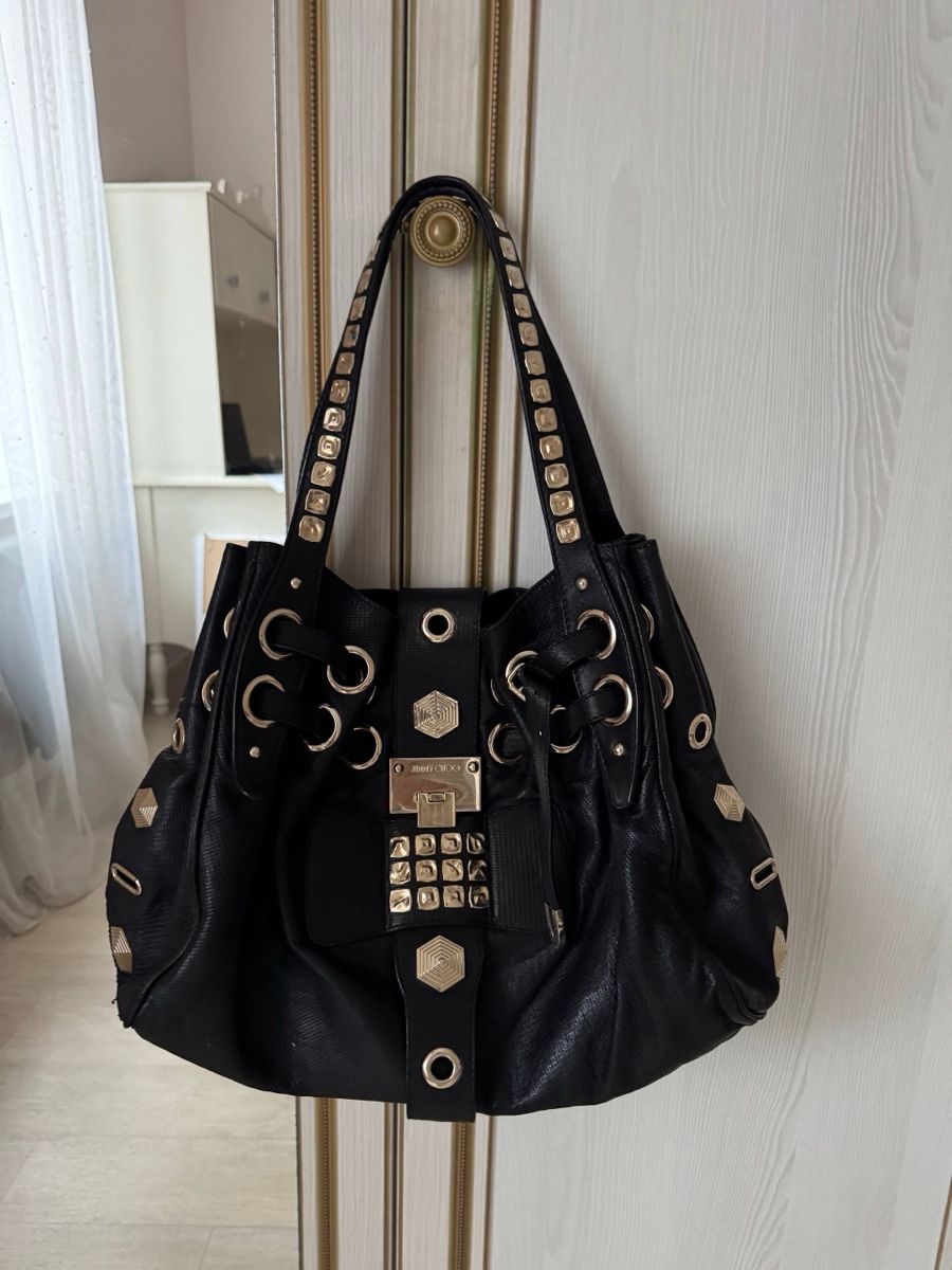 Jimmy Choo Borse da donna: Jimmy Choo Tasche 2007 black with studs – Usato da Meilen venduto da angelyxss