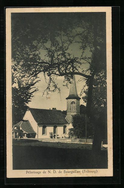 Cartoline postali: Fribourg, Pélerinage de N. D. de Bourgu – Usato da Berlin venduto da bartko-reher
