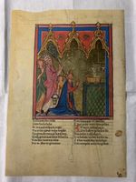 RARE : Feuillet d'Enluminure Médiévale – "Weltchronik"
